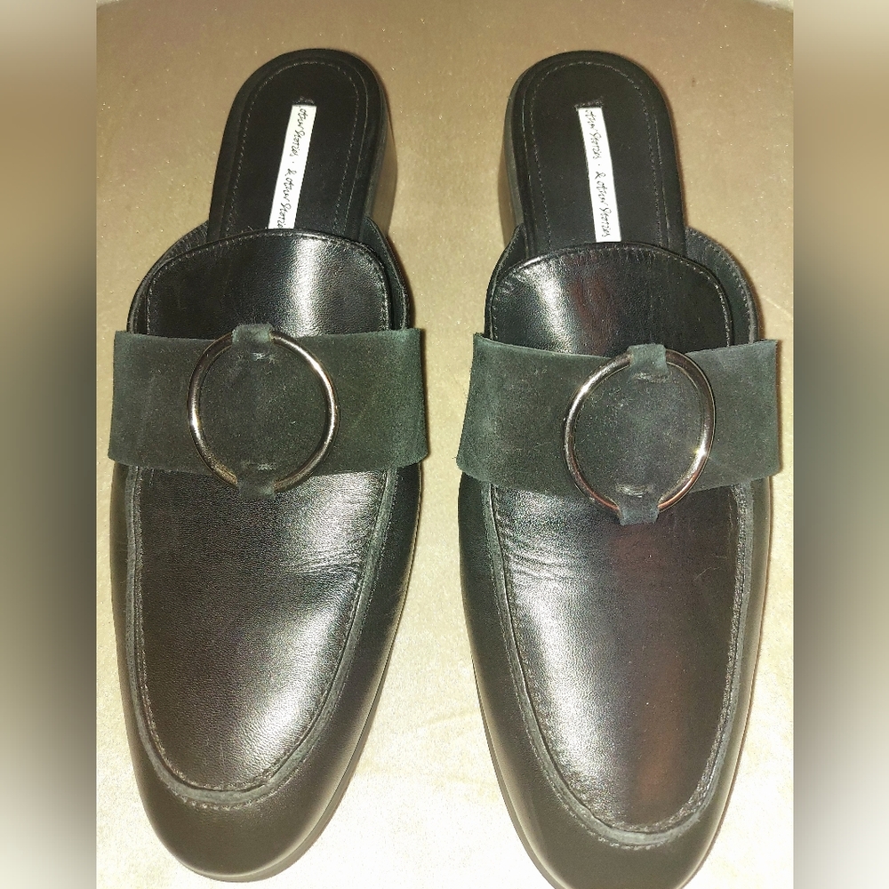 &,other stories Women's Black Leather Openback Loafers 10.5US Barely Worn